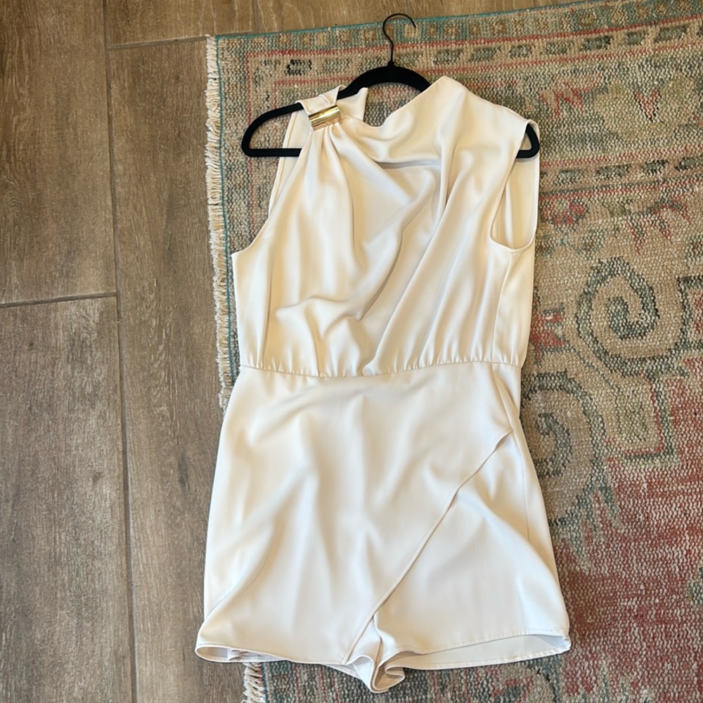 Zara white romper / cream